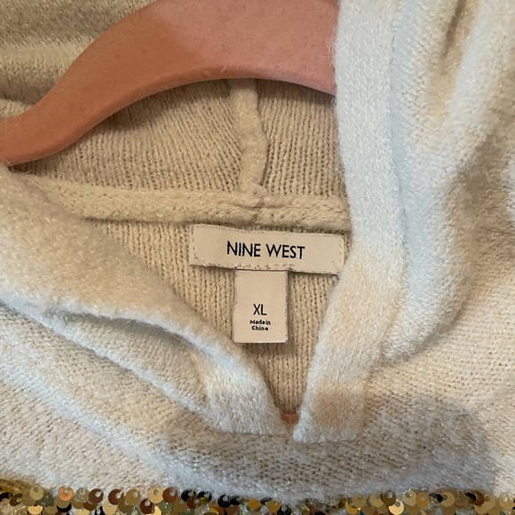Nine West Sequin Hooded Sweater - Women XL - Picture 2 of 3